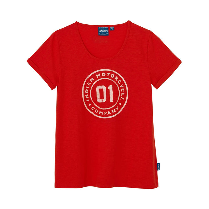 Women's Stamp Circle Logo T-Shirt, Red