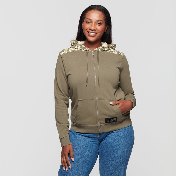 Women's Stencil Block Icon Hoodie, Khaki
