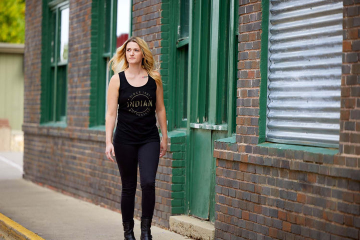Women's Stencil Block Icon Tank, Black