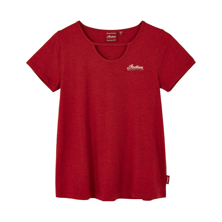 Women's USA Flag Logo T-Shirt, Red - Indian Motorcycle Jacket